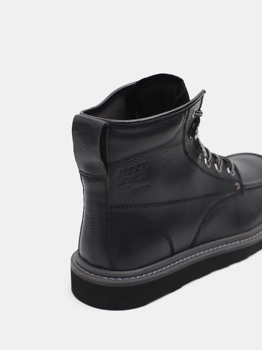 Black Premium Leather Boots|228781301